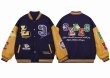 画像1: Bulldog & Comic Embroidery Stadium Jumper baseball uniform jumper  blouson ユニセックス 男女兼用ブルドッグ＆コミック刺繍 スタジアムジャンパー スタジャン MA-1 ボンバー ジャケット ブルゾン (1)