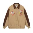 画像3: Snoopy embroidered lapel jacket blouson ユニセックス 男女兼用スヌーピー＆ウッドストック刺繍 スタジアムジャンパー スタジャン MA-1 ボンバー ジャケット ブルゾン (3)