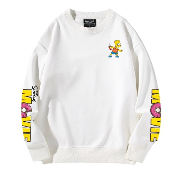 画像1: Unisex Simpson Simpsons Sleeve Spra Print Sweat Pullover 男女兼用 ラウンドネック シンプソン シンプソンズ ショルダースプレー プリント スウェット トレーナー プルオーバー (1)