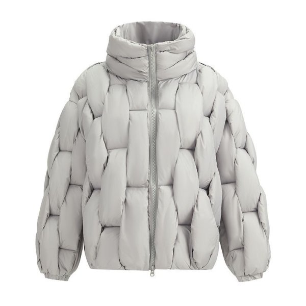 画像1: Men's Unisex Bubble Intreccio Oversize Parka Padded Puffer Jackets メンズ 男女兼用 オーバーサイズ イントレチャート 編み込み 中綿 ダウン ジャケット (1)