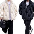 画像2: Men's Unisex Bubble Intreccio Oversize Parka Padded Puffer Jackets メンズ 男女兼用 オーバーサイズ イントレチャート 編み込み 中綿 ダウン ジャケット (2)