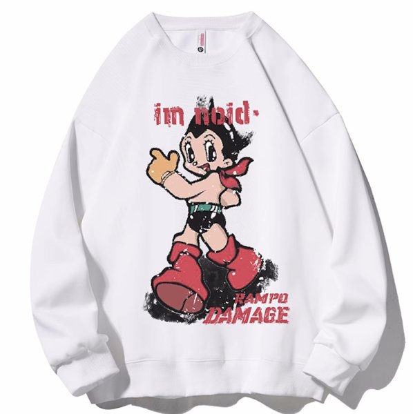 画像1: Unisex Astro Boy Print Crew Neck Sweatshirt Pullover 男女兼用 ラウンドネック アストロボーイ鉄腕アトムプリント スウェット トレーナー プルオーバー (1)