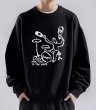 画像5: Unisex Drunk Drummer print  Crew Neck Sweatshirt Pullover 男女兼用 ラウンドネック ドランクドラマ―プリント スウェット トレーナー プルオーバー (5)