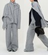 画像3: Wool Knitted V-Neck Sweater With Scarf and Wie Leg Pants 3 Piece Suit ウール ニット V ネック セーター、スカーフ、ウィーレッグ パンツ付き 3 ピース スーツ (3)