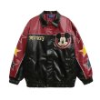 画像2: 3MODE sister Retro Vintage Mickey Mouse Star Embroidery Leather Jacket Blouson ユニセックス 男女兼用ミッキーマウス刺繍 レザージャケット ジャンパー スタジャン MA-1 ボンバー ジャケット ブルゾン (2)