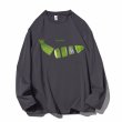 画像3: Split banana print round neck long sleeve T-shirt　ユニセックス男女兼用スプリットバナナ プリントラウンドネック丸首 長袖Tシャツ  (3)