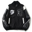 画像2: Tiger and letter logo embroidery stadium jacket  baseball uniform jumper  blouson ユニセックス 男女兼用タイガー＆レターロゴ刺繍レザースリーブ ヒップホップ スタジアムジャンパー スタジャン MA-1 ボンバー  (2)