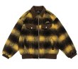 画像5: Gradient check pattern lapel wool jacket coat blouson ユニセックス 男女兼用グラデーションチェック柄ラペルウールジャケット コートスタジャン MA-1 ボンバー  (5)