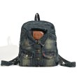 画像9: Washed denim G jacket style backpackTote Shoulder Bag Handbag   ウォッシュデニムGジャンスタイルバックパックリュックトートショルダーバッグ (9)