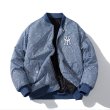 画像3: MLB NY stand collar Monogram baseball uniform Jacket Ma-1 blouson  ユニセックス 男女兼用 MLB  NY モノグラム スタンドカラー スタジアムジャンパー スタジャン MA-1 ボンバー ジャケット ブルゾン (3)