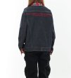 画像9: Splicing zip-up check collar point denim jacket ユニセックス 男女兼用  スプライシングジップアップチェック柄襟デニムジャケット スタジャンブルゾン (9)