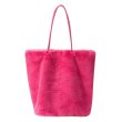 画像3: Woman's  lamb plush handbag shopping bag big bag shoulder large capacity handbag　ラージサイズフェイクラムファートートショルダーハンドバック (3)