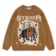 画像4: Unisex Hip Hop Boy Knitted Sweater Pullover  男女兼用 ラウンドネックヒップホップボーイ編み込みセータープルオーバー (4)