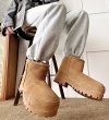 画像18: New retro big toe chunky leather sheepskin boots  ビッグトウプラットフォームレザーブーツ (18)