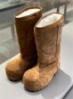 画像9: New retro big toe chunky leather sheepskin boots  ビッグトウプラットフォームレザーブーツ (9)