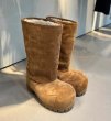 画像10: New retro big toe chunky leather sheepskin boots  ビッグトウプラットフォームレザーブーツ (10)