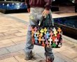 画像4: Multi Color Cross Colorful Cross Emblem Leather Tote Shoulder Guardian Bag  男女兼用ユニセックスマルチカラー 十字架 クロスパッチ付きレザートートショルダーガ―ディンパーティーバック  (4)