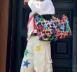 画像6: Multi Color Cross Colorful Cross Emblem Leather Tote Shoulder Guardian Bag  男女兼用ユニセックスマルチカラー 十字架 クロスパッチ付きレザートートショルダーガ―ディンパーティーバック  (6)