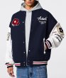 画像2:  Floral embroidered stadium jacketbaseball uniform jumper  blouson ユニセックス 男女兼用フラワー刺繍スタジャンスタジアムジャンパー スタジャン MA-1 ボンバー  (2)