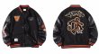 画像4: Unisex Basketball Embroidery stadium jacketbaseball uniform jumper  blouson ユニセックス 男女兼用バスケットボール刺繍スタジャンスタジアムジャンパー スタジャン MA-1 ボンバー  (4)