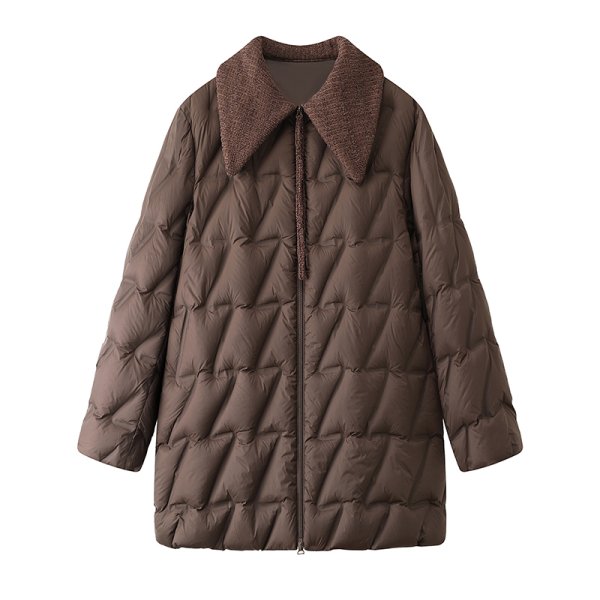 画像1: Quilted down mid-length coat jacket　キルティングダウンコート ジャケット (1)