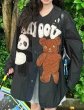 画像3: Panda & Bear Applique Embroidery Mid-length Quilted Coat Jacket　パンダ＆ベアアップリケ刺繡 ミディアム丈キルティングコート ジャケット (3)