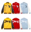 画像7: Unisex Leather sleeve TRICK logo embroidery stadium jacket baseball uniform jumper  blouson ユニセックス 男女兼用レザースリーブTRICKロゴ刺繍スタジャンスタジアムジャンパー スタジャン MA-1 ボンバー  (7)