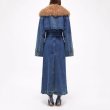 画像5: Fur collar denim long coat jacket　ファー襟デニムコート ジャケット (5)