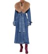 画像2: Fur collar denim long coat jacket　ファー襟デニムコート ジャケット (2)