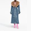 画像3: Fur collar denim long coat jacket　ファー襟デニムコート ジャケット (3)