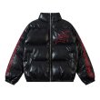 画像2: Street Embroidered Leather Down Jacket　ユニセックス 男女兼用 レザーストリート刺繍レザーダウンジャケットジャンパー スタジャン  (2)