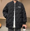 画像9: Unisex Quilted Print Logo Down Baseball Jacket Jumper stadium jacket baseball uniform  blouson ユニセックス 男女兼用ロゴキルティングダウンスタジアムジャンパー スタジャン MA-1 ボンバー  (9)