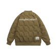 画像2: Unisex Quilted Print Logo Down Baseball Jacket Jumper stadium jacket baseball uniform  blouson ユニセックス 男女兼用ロゴキルティングダウンスタジアムジャンパー スタジャン MA-1 ボンバー  (2)