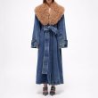 画像6: Fur collar denim long coat jacket　ファー襟デニムコート ジャケット (6)