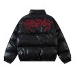 画像3: Street Embroidered Leather Down Jacket　ユニセックス 男女兼用 レザーストリート刺繍レザーダウンジャケットジャンパー スタジャン  (3)