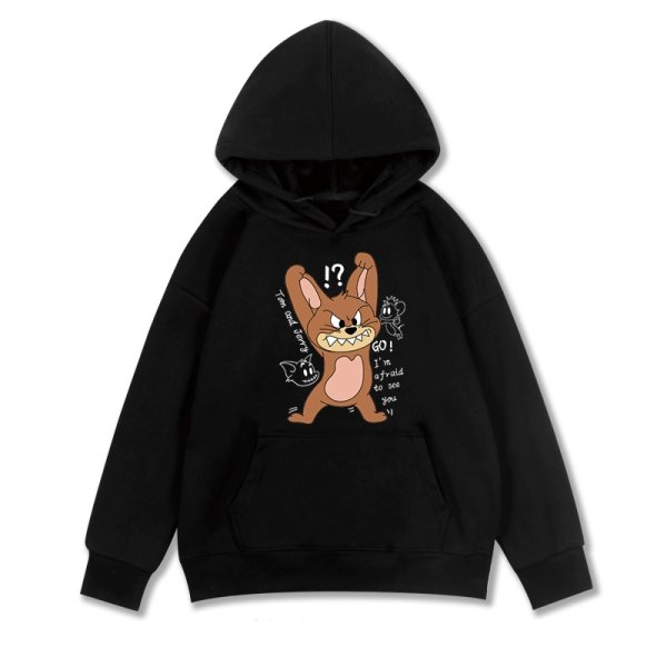 画像1: SALE セール Unisex Angry Tom & Jerry Parker round neck hooded sweater ユニセックス男女兼用  トム と ジェリープリント フーディー パーカー スウェット トレーナー (1)