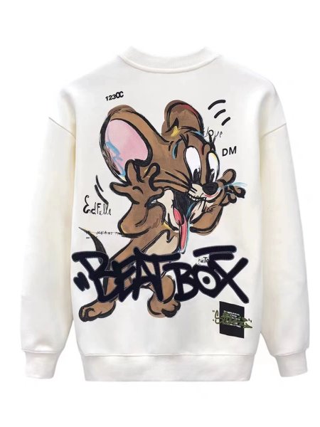 画像1: BEATBOX Tom and Jerry Jerry Graffiti Paint print hoodie Sweatshirt  ユニセックス男女兼用 トム＆ジェリー グラフィティ ペイントプリント スウェット トレーナー (1)