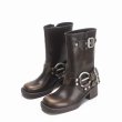 画像3: 24 Vintage Real Leather Buckle boots Boots ヴィンテージ加工 バックル付き エンジニア サイドゴア ウエスタン ブーツ (3)