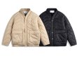 画像3: V-neck no-collar quilted jacket coat down jacket　ユニセックス 男女兼用V ネックノーカラー キルティングダウンジャケット (3)