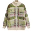 画像2: Unisex Zip-up mohair check cardigan sweater　ユニセックス男女兼用 ジップアップモヘアチェックカーディガンセーターニット (2)