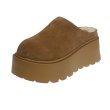 画像1: Thick-soled closed-toe half-slippers  Sandals　ユニセックス 厚底プラットフォームシープスキンハーフサンダル スリッパスリッポン (1)