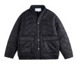 画像1: V-neck no-collar quilted jacket coat down jacket　ユニセックス 男女兼用V ネックノーカラー キルティングダウンジャケット (1)