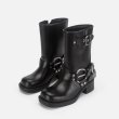 画像4: 24 Vintage Real Leather Buckle boots Boots ヴィンテージ加工 バックル付き エンジニア サイドゴア ウエスタン ブーツ (4)