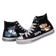 画像1: Men's high cut lace-up Tom and Jerry Sneakers shoes ユニセックス男女兼用 キャンバス ハイカット レースアップ ハイトップ トム と ジェリー スニーカー (1)