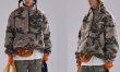 画像5: Camouflage lamb wool fleece half zip jacket blouson ユニセックス 男女兼用迷彩ラムウールフリース ハーフジップジャケット ボンバー ブルゾン (5)