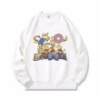 画像4: Unisex Simpson Family x Donut Print Sweat Pullover 　男女兼用 ラウンドネック  シンプソンズ ファミリー×ドーナッツ プリント スウェット トレーナー プルオーバー男女兼用 ラウンドネック シンプソン シンプソンズ ファミリー ボックスロゴプリント スウェット トレーナー プルオーバー (4)