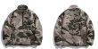 画像3: Camouflage lamb wool fleece half zip jacket blouson ユニセックス 男女兼用迷彩ラムウールフリース ハーフジップジャケット ボンバー ブルゾン (3)