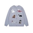 画像6: Unisex Puppy and letter jacquard cardigan sweater　ユニセックス男女兼用 パピー子犬＆レター文字カーディガンセーターセーターニット (6)