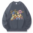 画像2: Unisex Simpson Family x Donut Print Sweat Pullover 　男女兼用 ラウンドネック  シンプソンズ ファミリー×ドーナッツ プリント スウェット トレーナー プルオーバー男女兼用 ラウンドネック シンプソン シンプソンズ ファミリー ボックスロゴプリント スウェット トレーナー プルオーバー (2)