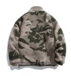 画像2: Camouflage lamb wool fleece half zip jacket blouson ユニセックス 男女兼用迷彩ラムウールフリース ハーフジップジャケット ボンバー ブルゾン (2)